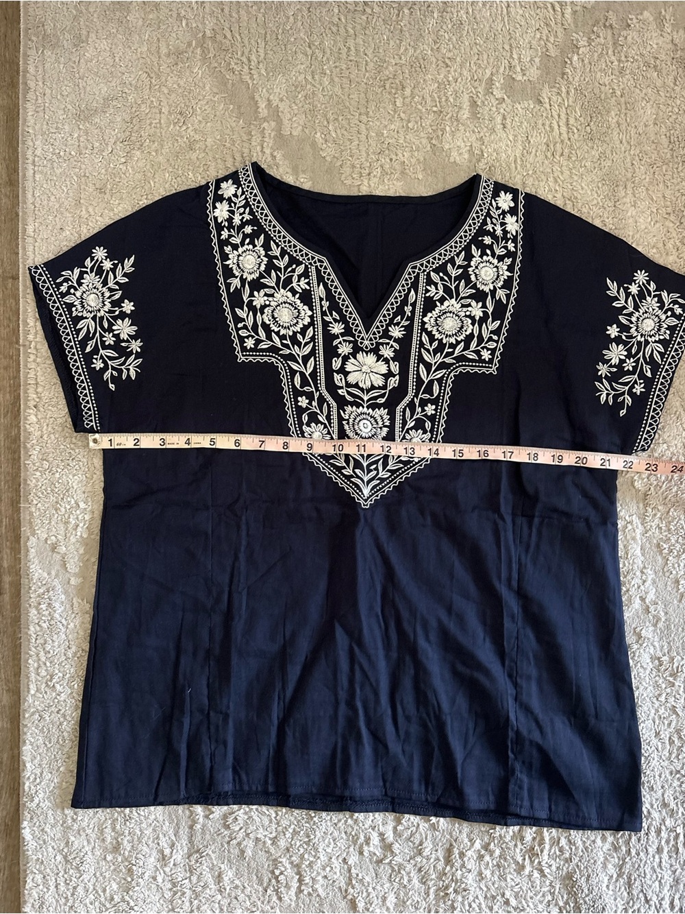 Gorgeous Korean Boutique Boho Embroidered Gauze Blouse Size M - Picture 6 of 7